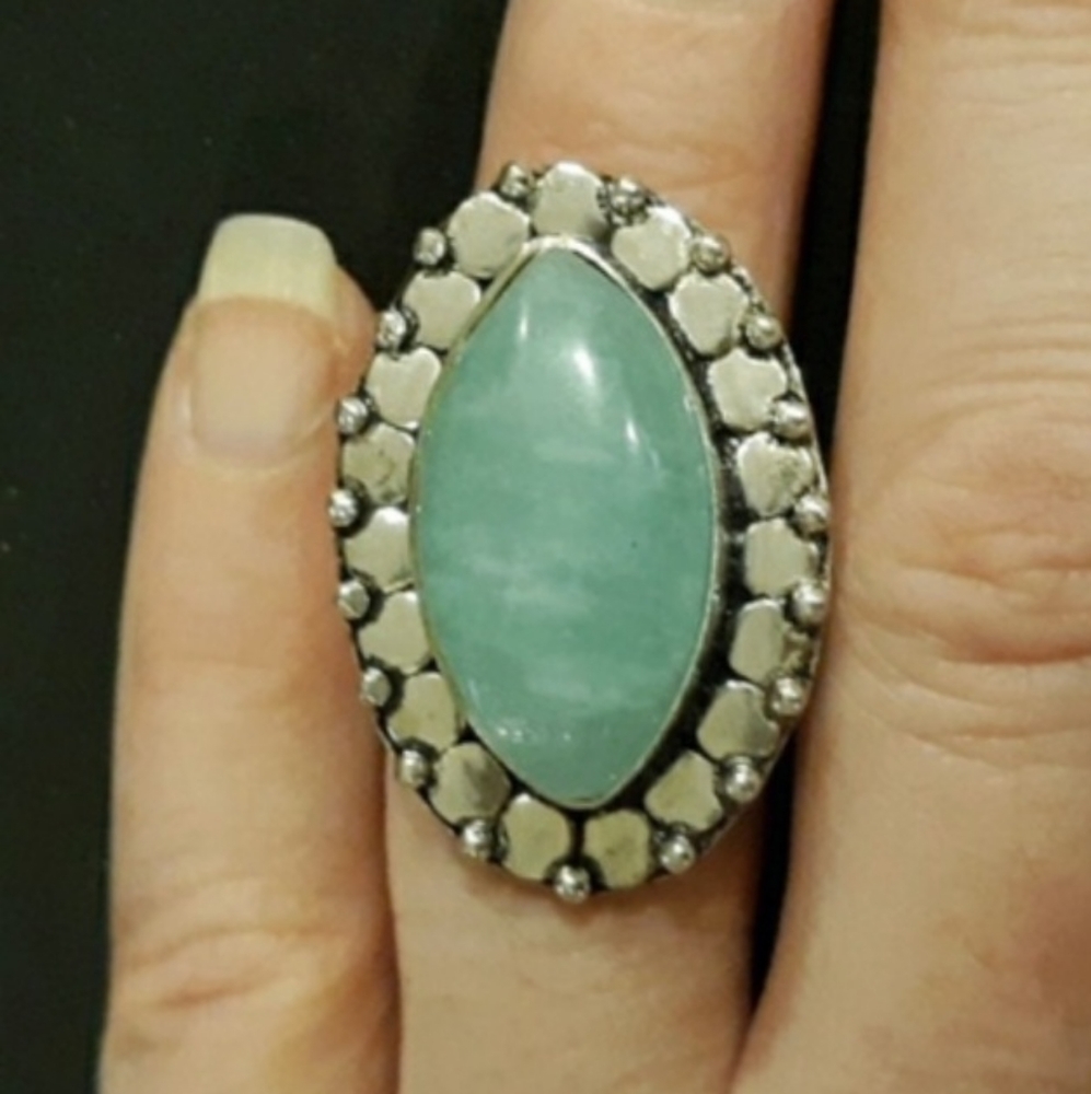 New Amazonite Silver Ring.